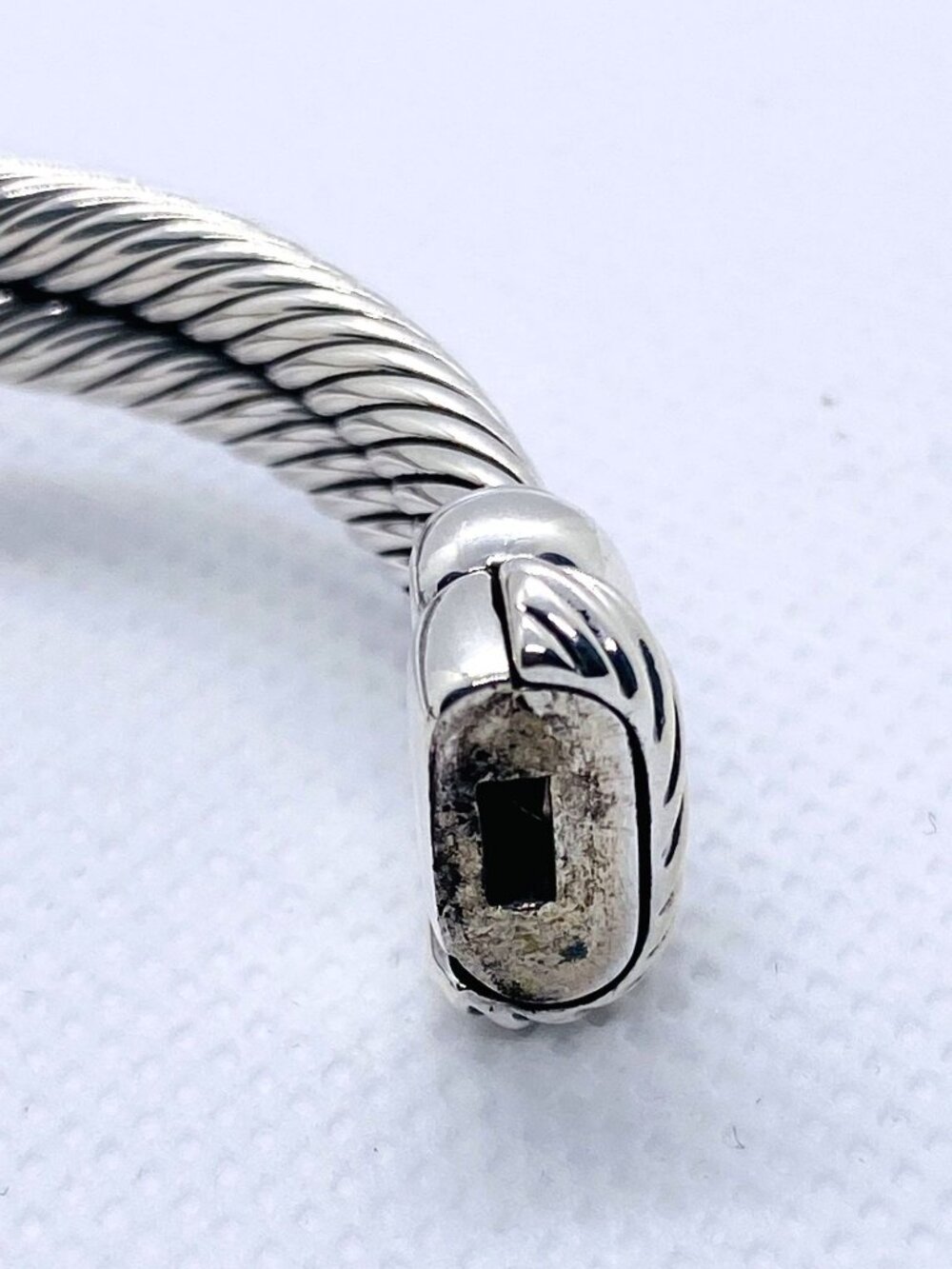 David Yurman Black Onyx Diamond Albion Bangle Double Cable Bracelet - Picture 9 of 14